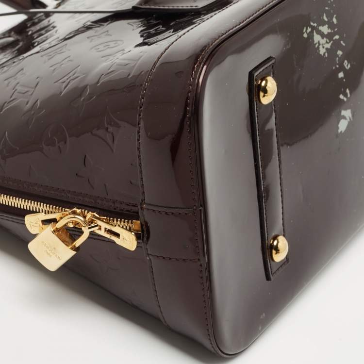 Pre Owned Louis Vuitton Amarante Monogram Vernis Alma GM Bag