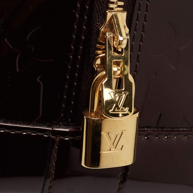 Pre Owned Louis Vuitton Amarante Monogram Vernis Alma GM Bag