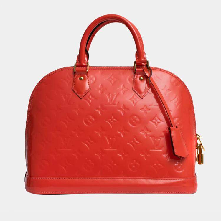Louis Vuitton Orange Monogram Vernis Leather BB Alma Top Handle Bag Louis  Vuitton