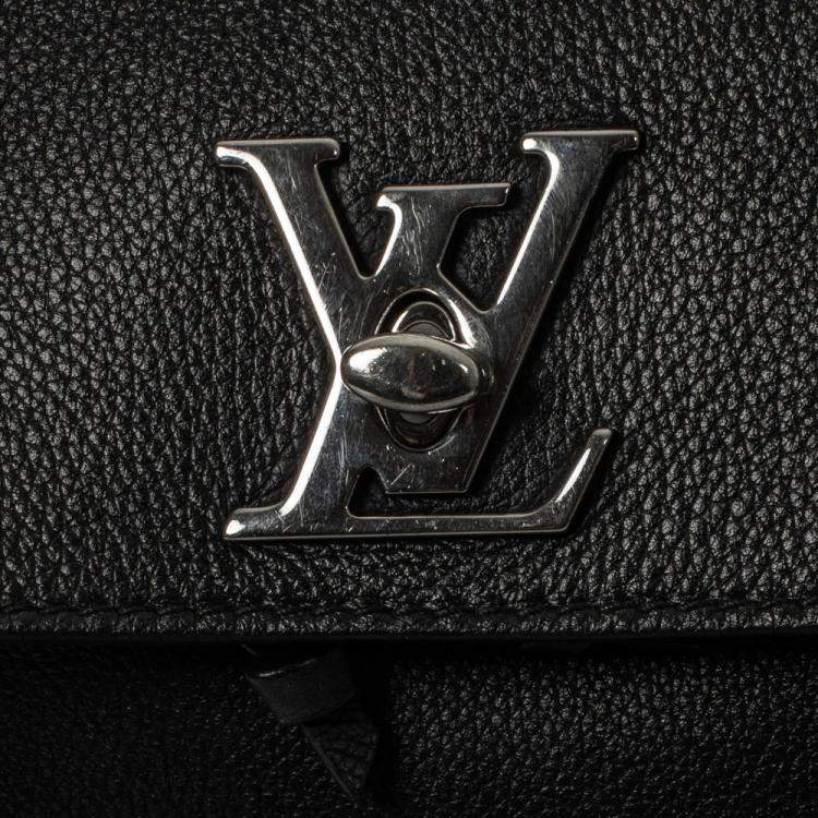 Pre Owned Louis Vuitton Lockme Backpack Backpack in Black Leather