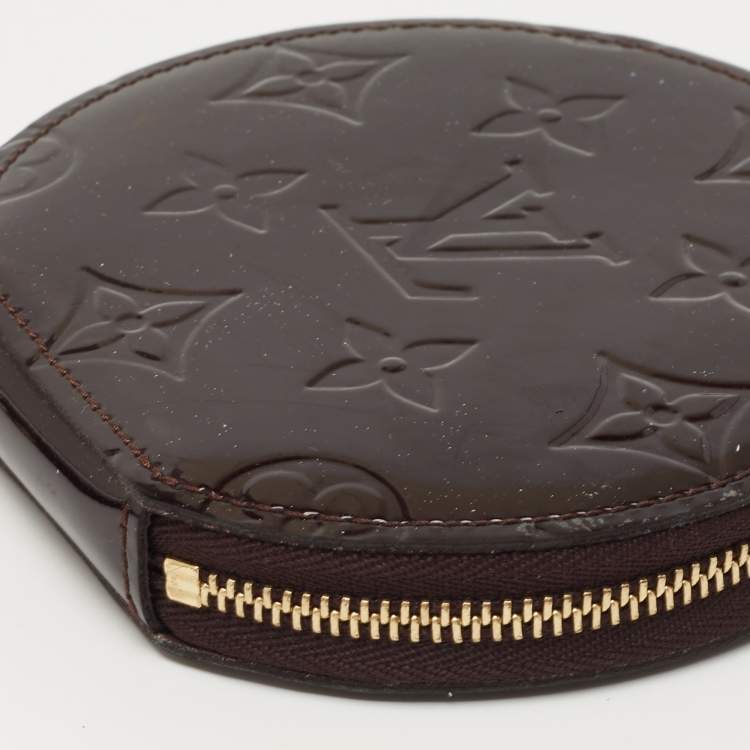 Pre Owned Louis Vuitton Amarante Monogram Vernis Porte Monnaie Round Coin Purse