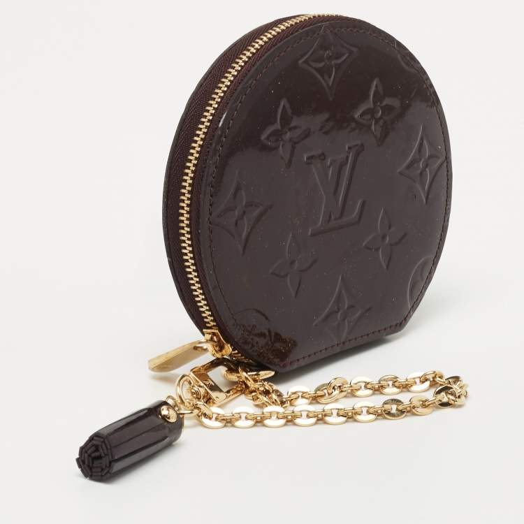 Pre Owned Louis Vuitton Amarante Monogram Vernis Porte Monnaie Round Coin Purse