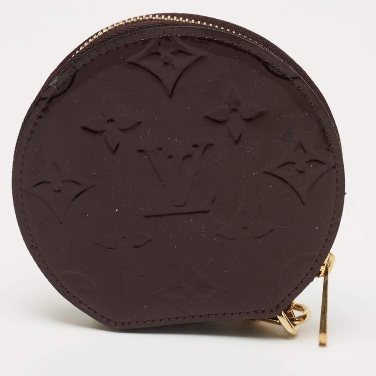 Pre Owned Louis Vuitton Amarante Monogram Vernis Porte Monnaie Round Coin Purse