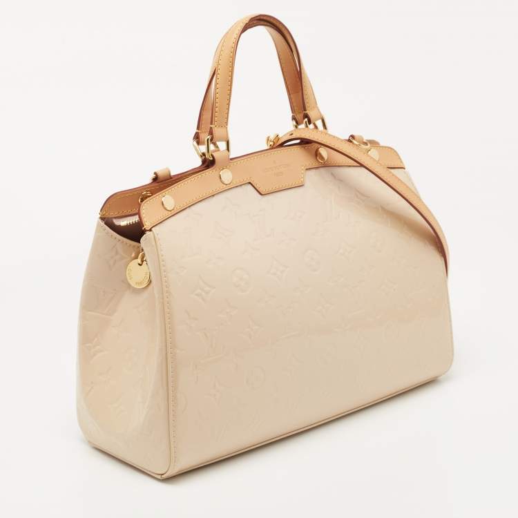 Pre Owned Louis Vuitton Rose Angelique Monogram Vernis Brea MM Bag