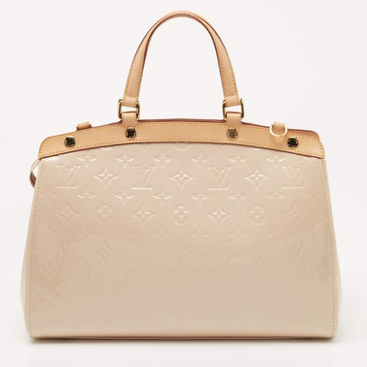 Pre Owned Louis Vuitton Rose Angelique Monogram Vernis Brea MM Bag