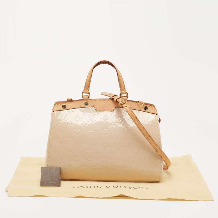 Pre Owned Louis Vuitton Rose Angelique Monogram Vernis Brea MM Bag