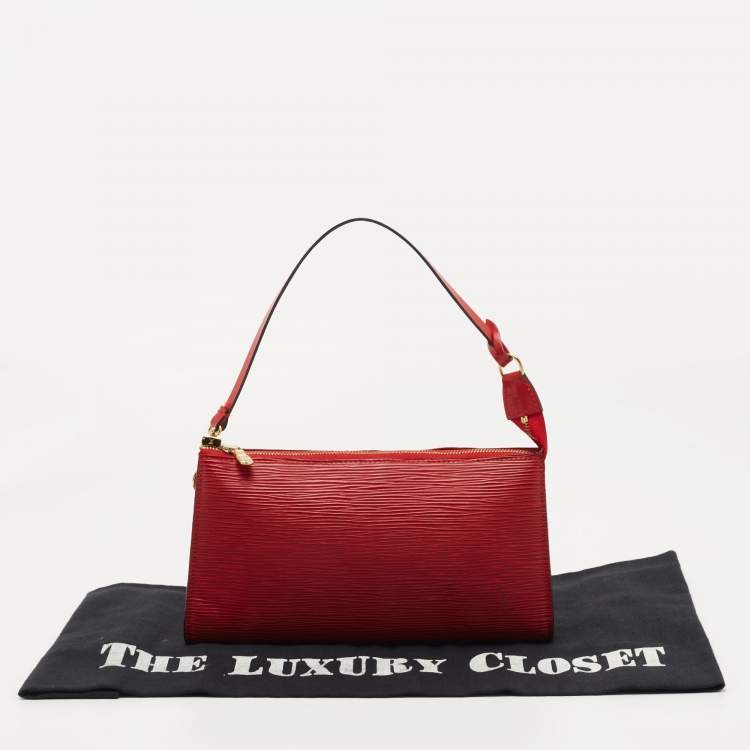 Pre Owned Louis Vuitton Red Epi Leather Pochette Accessoires