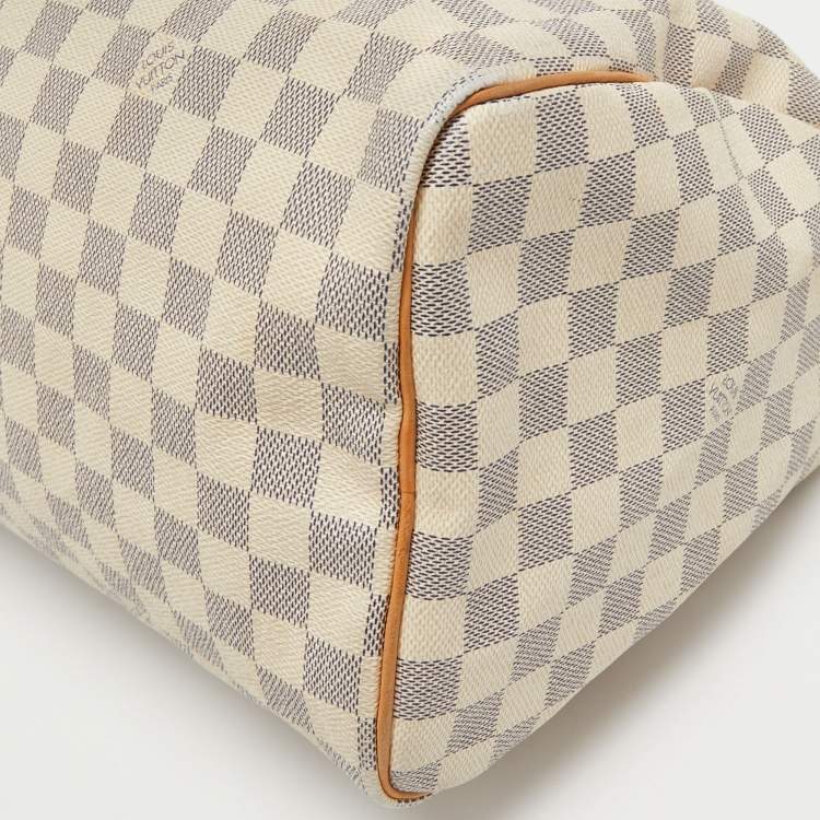 Pre Owned Louis Vuitton Damier Azure Canvas Speedy 35 bag