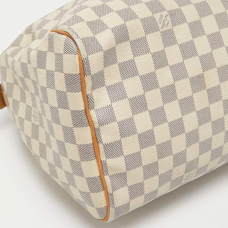 Pre Owned Louis Vuitton Damier Azure Canvas Speedy 35 bag