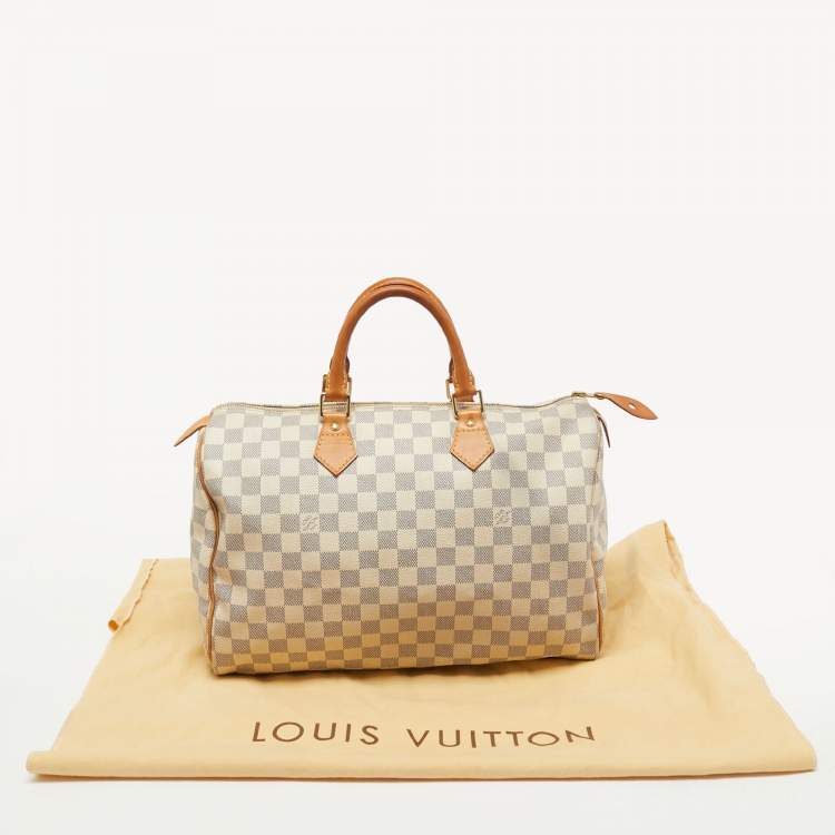 Pre Owned Louis Vuitton Damier Azure Canvas Speedy 35 bag