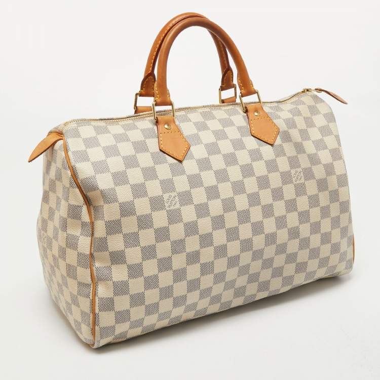 Pre Owned Louis Vuitton Damier Azure Canvas Speedy 35 bag