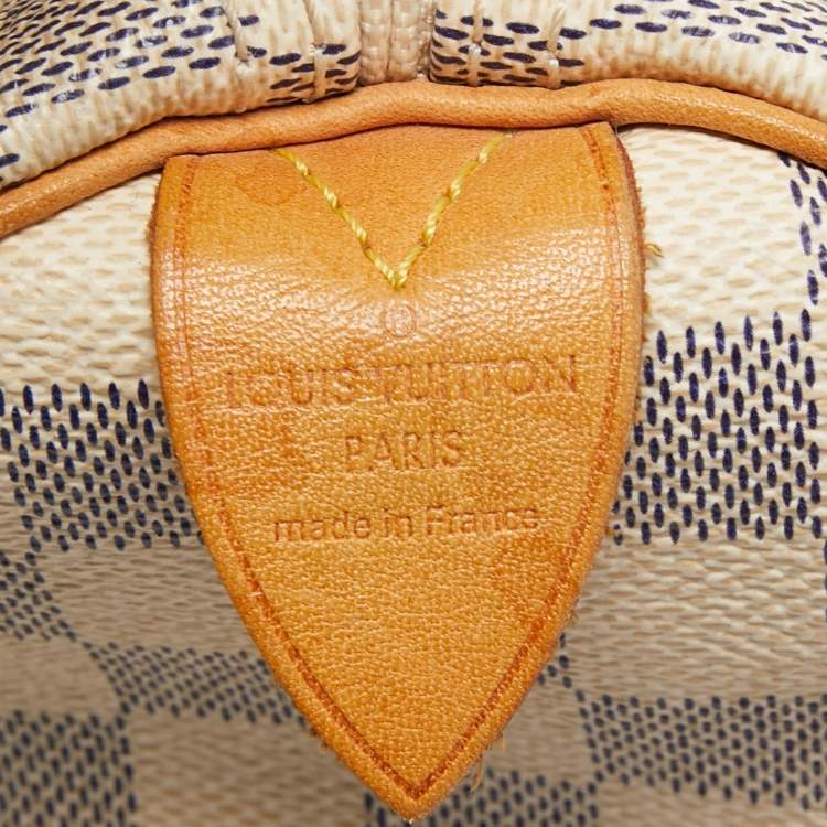 Pre Owned Louis Vuitton Damier Azure Canvas Speedy 35 bag