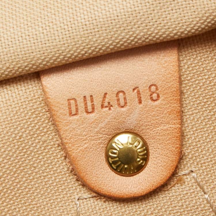 Pre Owned Louis Vuitton Damier Azure Canvas Speedy 35 bag