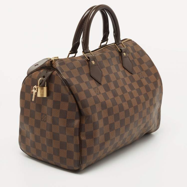 Pre Owned Louis Vuitton Damier Ebene Canvas Speedy 30 Bag