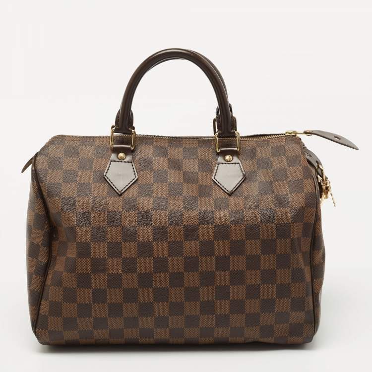 Pre Owned Louis Vuitton Damier Ebene Canvas Speedy 30 Bag