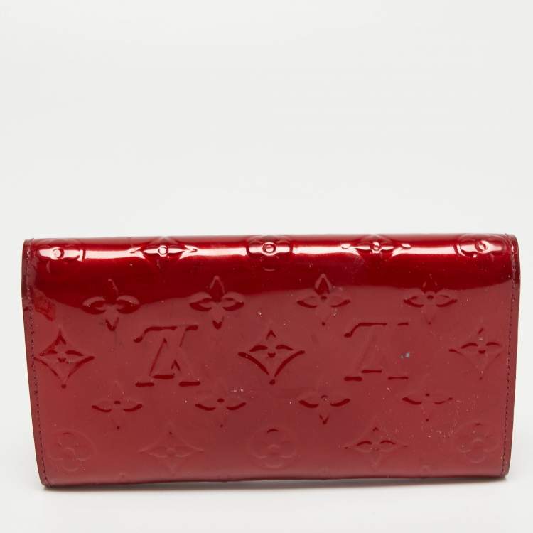 Pre Owned Louis Vuitton Pomme D’amour Monogram Vernis Leather Sarah Wallet