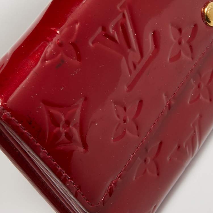 Pre Owned Louis Vuitton Pomme D’amour Monogram Vernis Leather Sarah Wallet