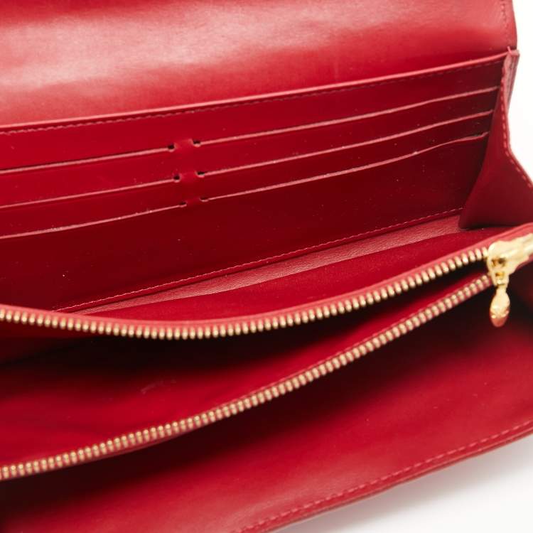 Pre Owned Louis Vuitton Pomme D’amour Monogram Vernis Leather Sarah Wallet