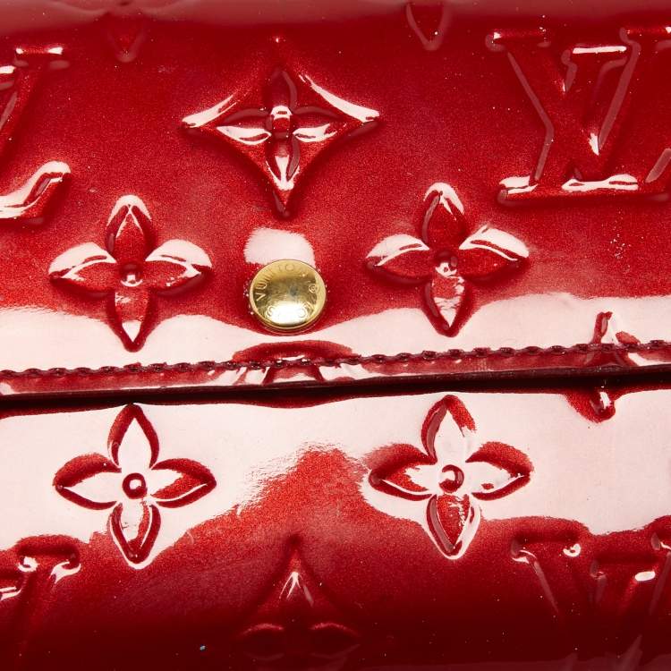 Pre Owned Louis Vuitton Pomme D’amour Monogram Vernis Leather Sarah Wallet