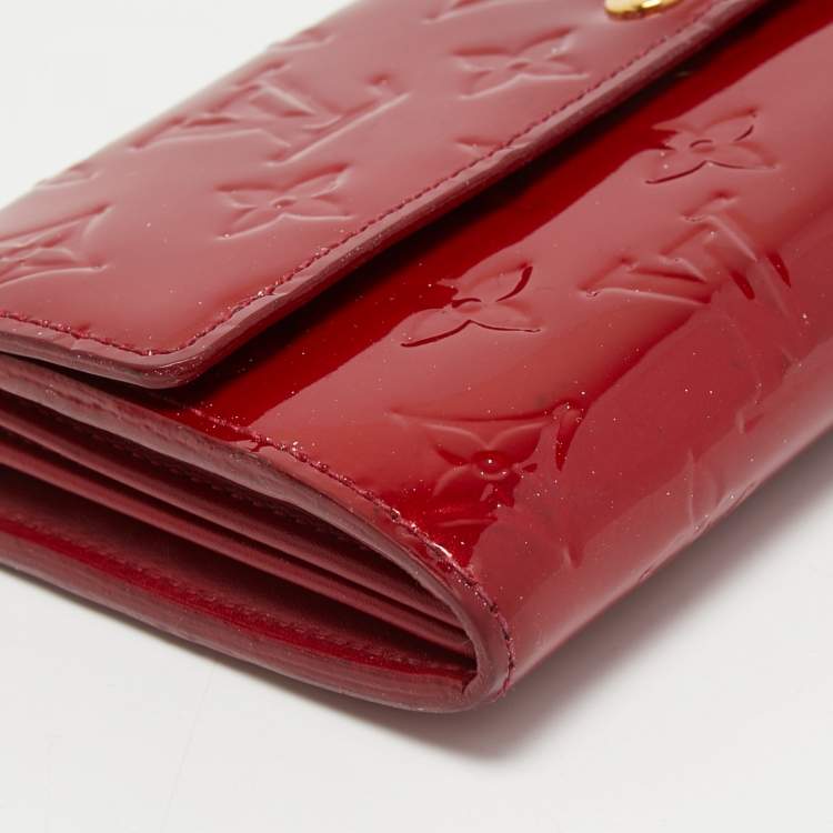 Pre Owned Louis Vuitton Pomme D’amour Monogram Vernis Leather Sarah Wallet