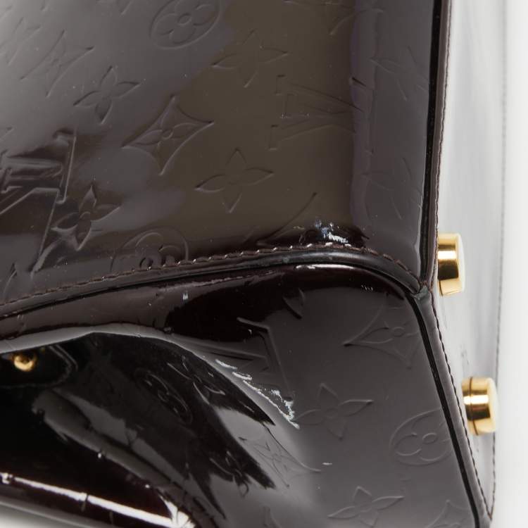 Pre Owned Louis Vuitton Amarante Monogram Vernis Brea MM Bag
