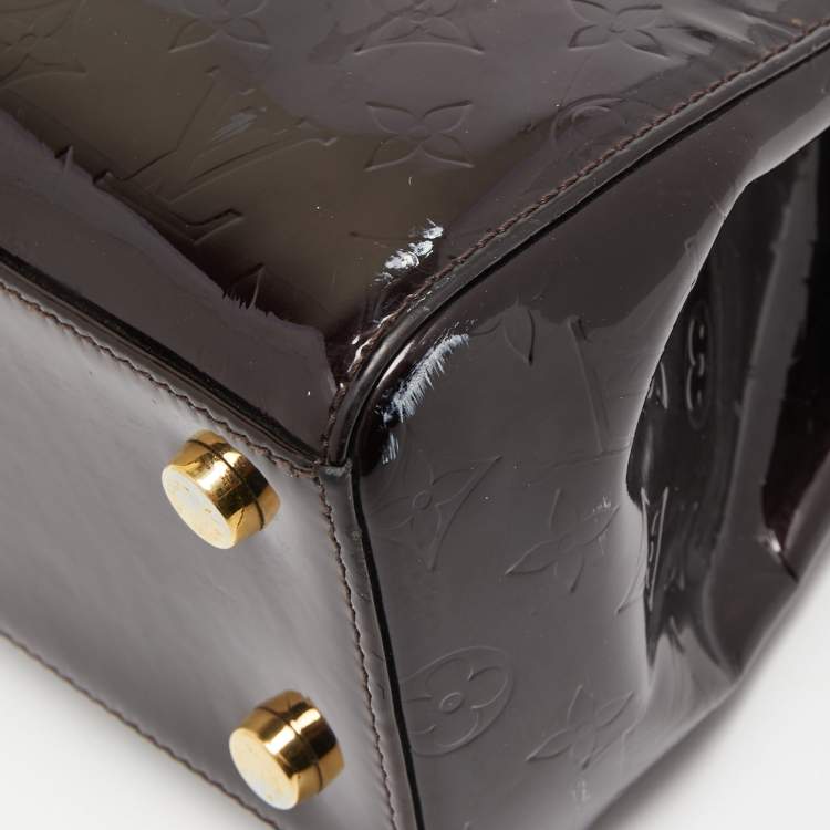 Pre Owned Louis Vuitton Amarante Monogram Vernis Brea MM Bag