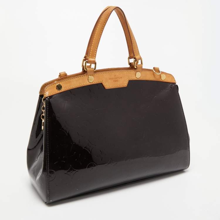 Pre Owned Louis Vuitton Amarante Monogram Vernis Brea MM Bag