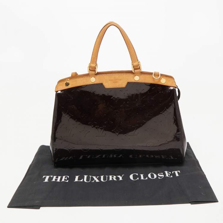 Pre Owned Louis Vuitton Amarante Monogram Vernis Brea MM Bag