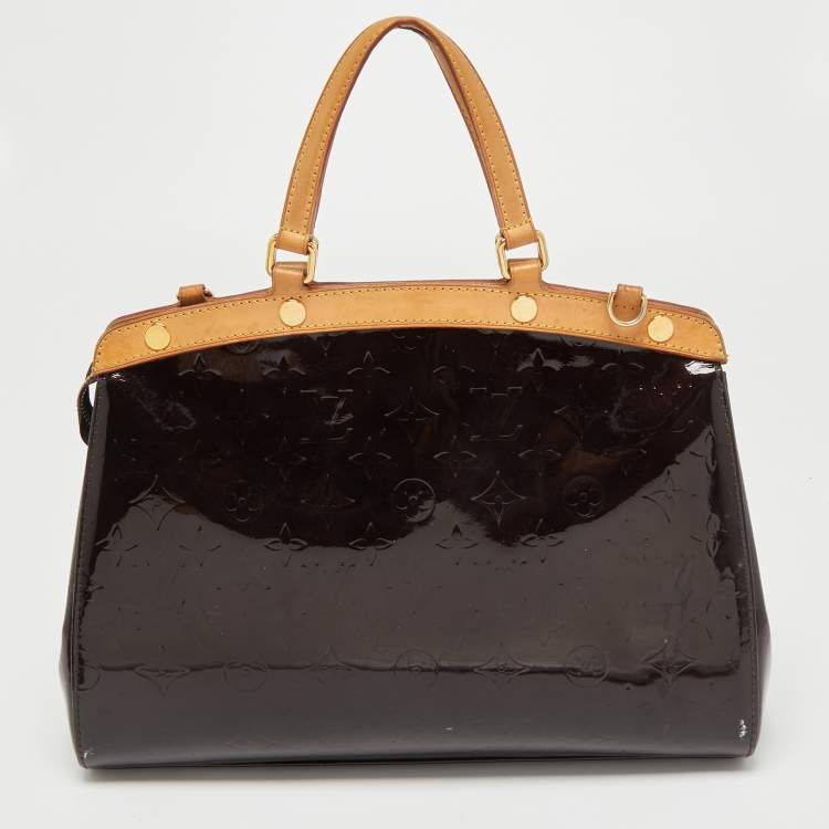 Pre Owned Louis Vuitton Amarante Monogram Vernis Brea MM Bag