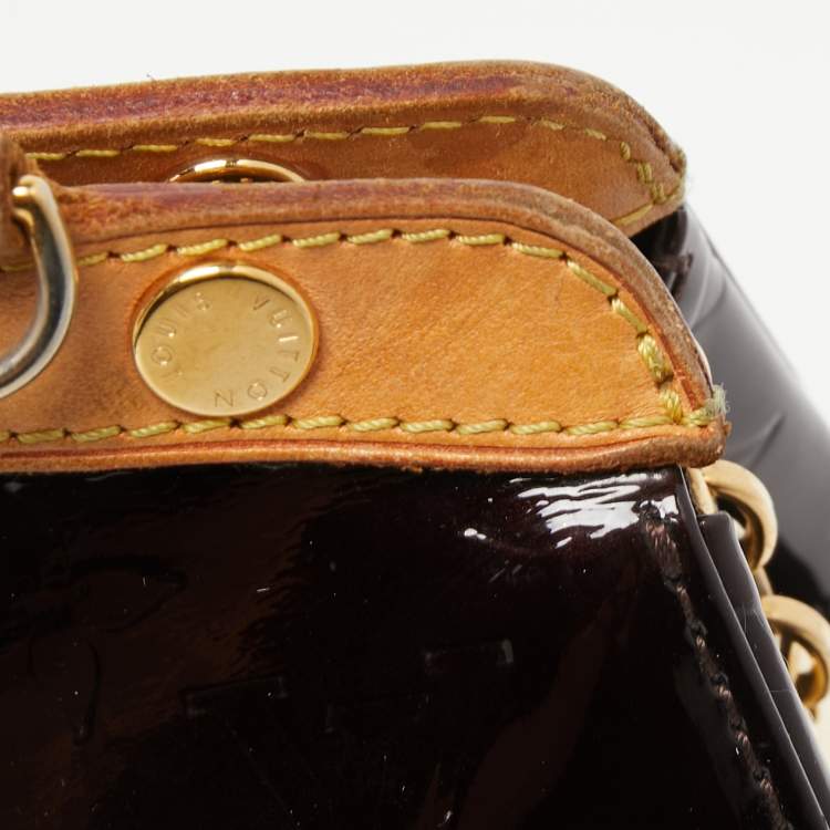 Pre Owned Louis Vuitton Amarante Monogram Vernis Brea MM Bag