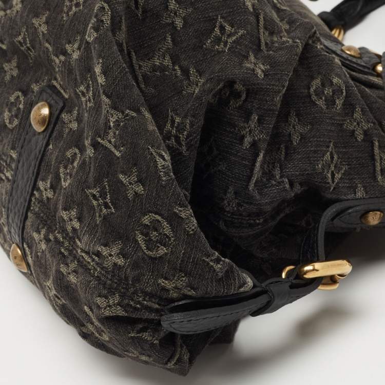 Pre Owned Louis Vuitton Black Monogram Denim Neo Cabby MM Bag