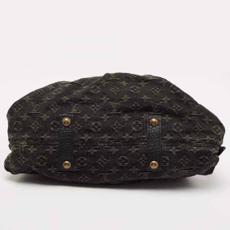 Pre Owned Louis Vuitton Black Monogram Denim Neo Cabby MM Bag