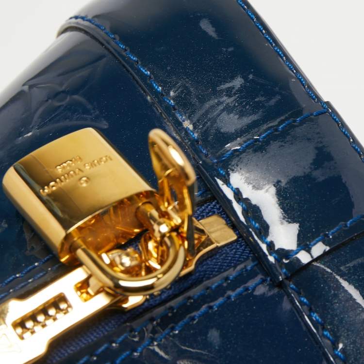 Pre Owned Louis Vuitton Grand Blue Monogram Vernis Alma PM Bag
