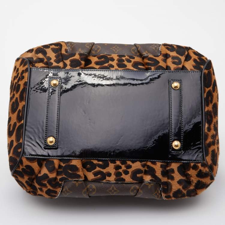 Pre Owned Louis Vuitton Monogram Canvas and Leopard Calfhair Limited Edition Stephen Bag