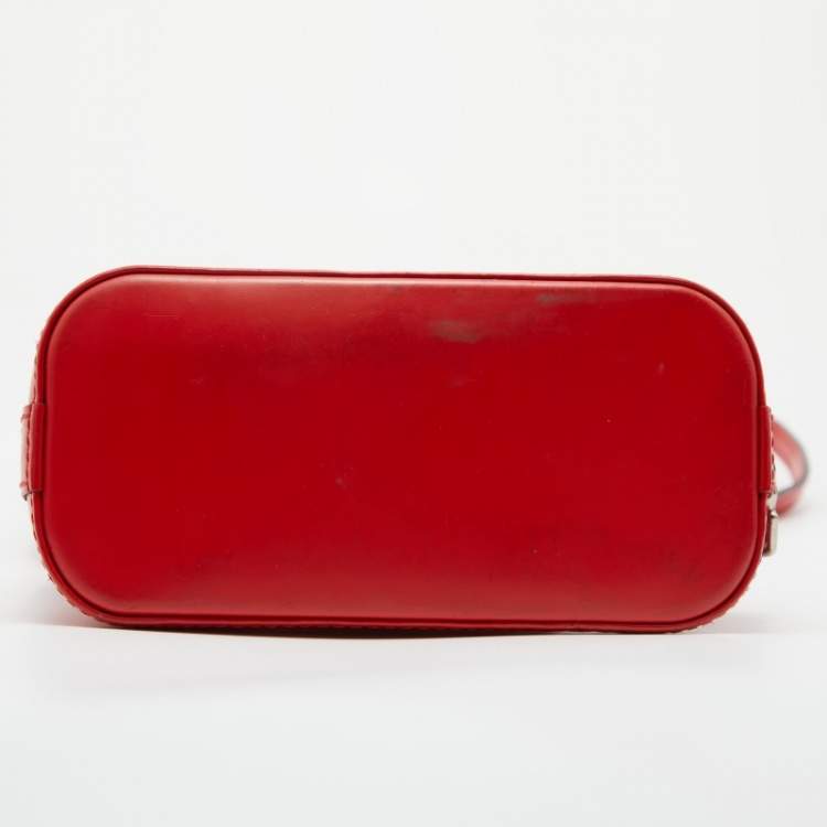 Pre Owned Louis Vuitton Red Epi Leather Alma Nano Bag 