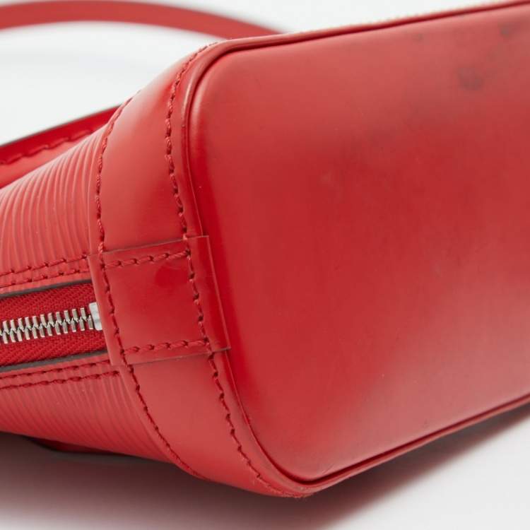 Pre Owned Louis Vuitton Red Epi Leather Alma Nano Bag 