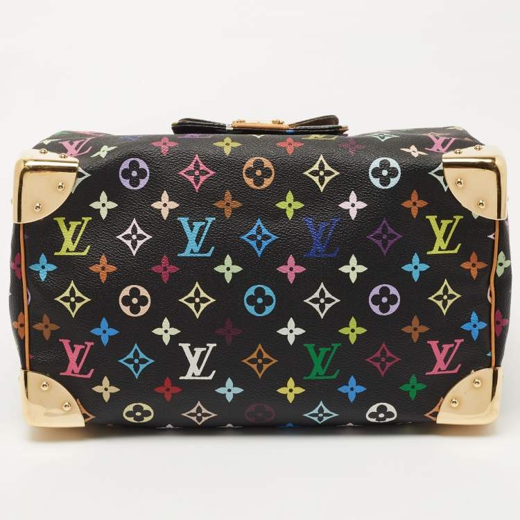 مملوكة مسبقًا Louis Vuitton Black Monogram Multicolore Canvas Speedy 30 Bag