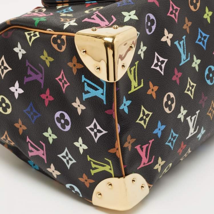 مملوكة مسبقًا Louis Vuitton Black Monogram Multicolore Canvas Speedy 30 Bag