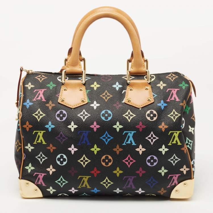 مملوكة مسبقًا Louis Vuitton Black Monogram Multicolore Canvas Speedy 30 Bag