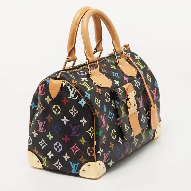 مملوكة مسبقًا Louis Vuitton Black Monogram Multicolore Canvas Speedy 30 Bag
