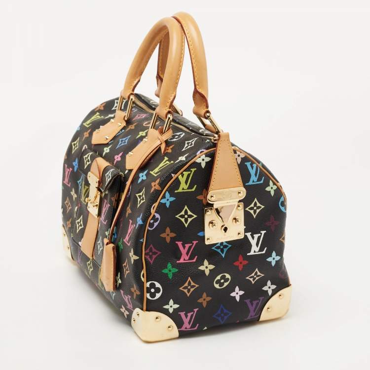 مملوكة مسبقًا Louis Vuitton Black Monogram Multicolore Canvas Speedy 30 Bag