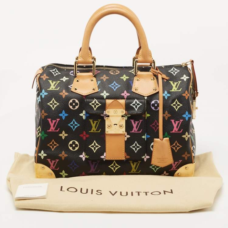 مملوكة مسبقًا Louis Vuitton Black Monogram Multicolore Canvas Speedy 30 Bag