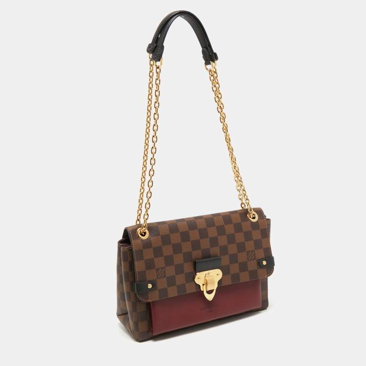Pre Owned Louis Vuitton Bordeaux Damier Ebene Canvas Vavin PM Bag