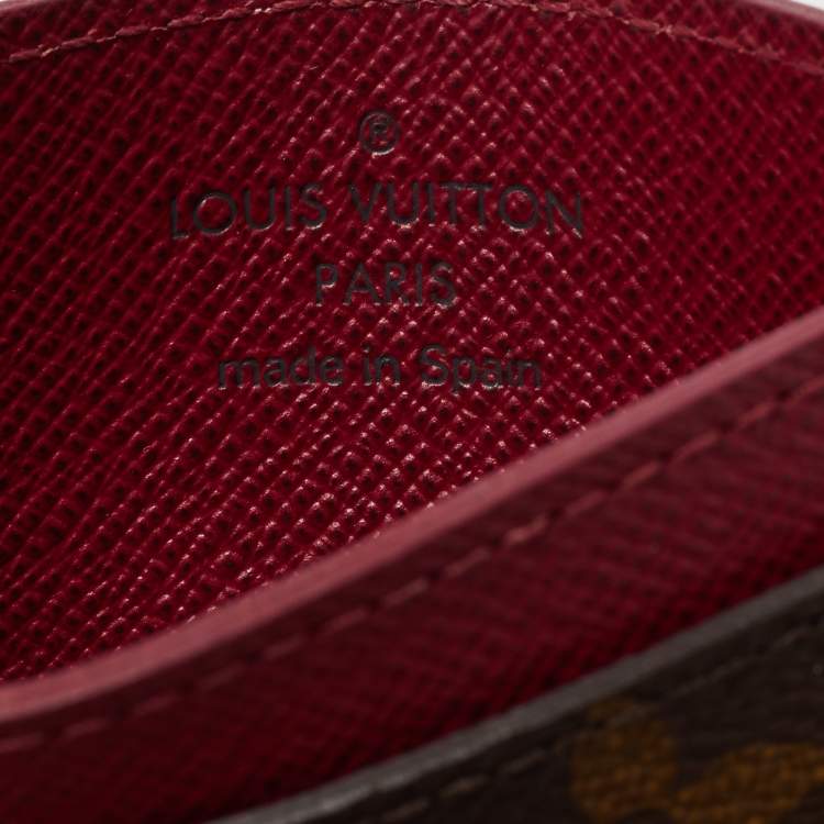 Pre Owned Louis Vuitton Fuchsia Monogram Canvas Card Holder