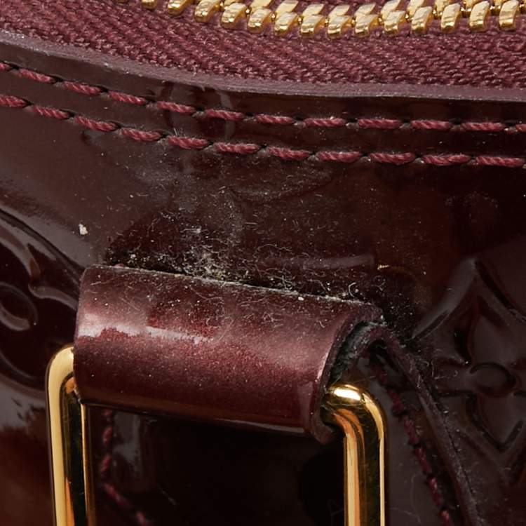 Pre Owned Louis Vuitton Rouge Fauviste Monogram Vernis Alma GM Bag