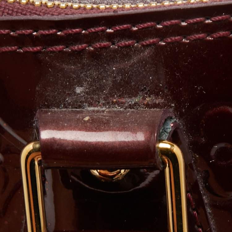 Pre Owned Louis Vuitton Rouge Fauviste Monogram Vernis Alma GM Bag