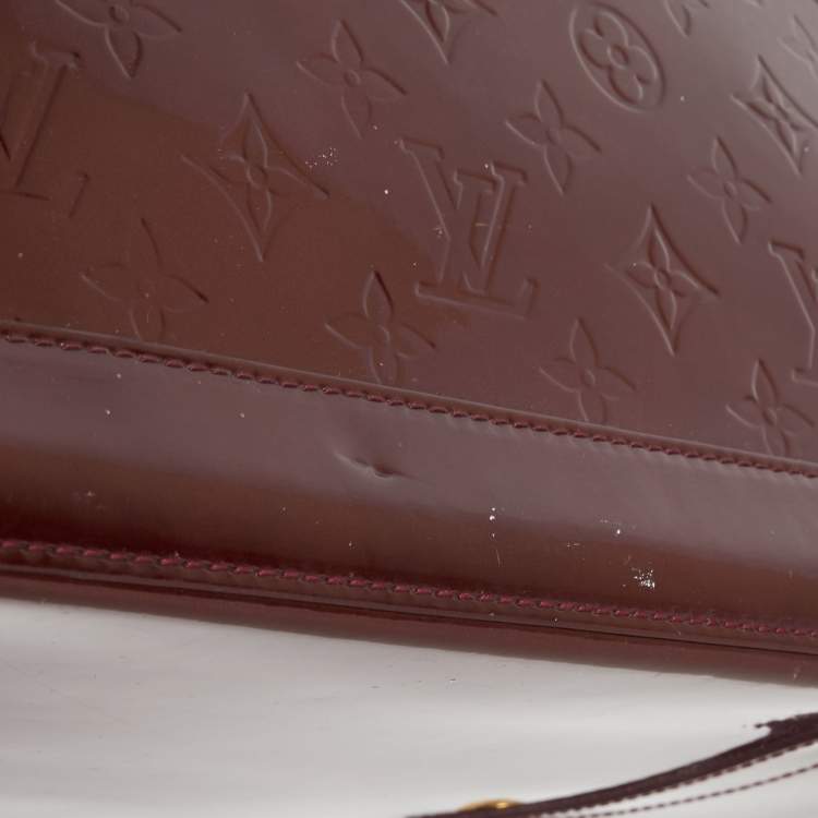 Pre Owned Louis Vuitton Rouge Fauviste Monogram Vernis Alma GM Bag