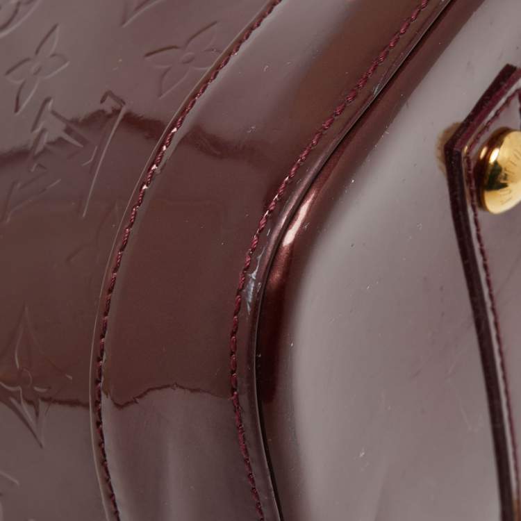 Pre Owned Louis Vuitton Rouge Fauviste Monogram Vernis Alma GM Bag
