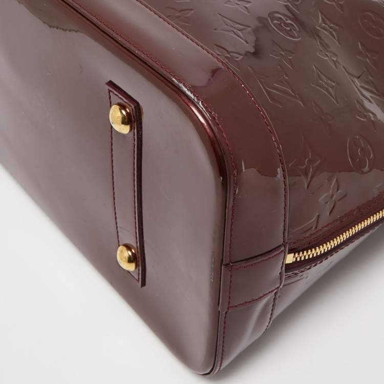 Pre Owned Louis Vuitton Rouge Fauviste Monogram Vernis Alma GM Bag