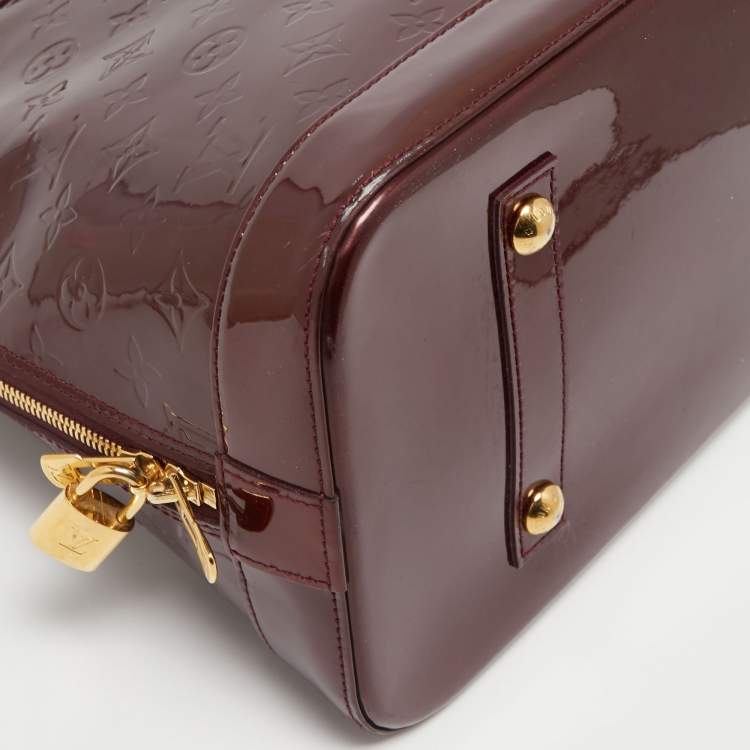 Pre Owned Louis Vuitton Rouge Fauviste Monogram Vernis Alma GM Bag